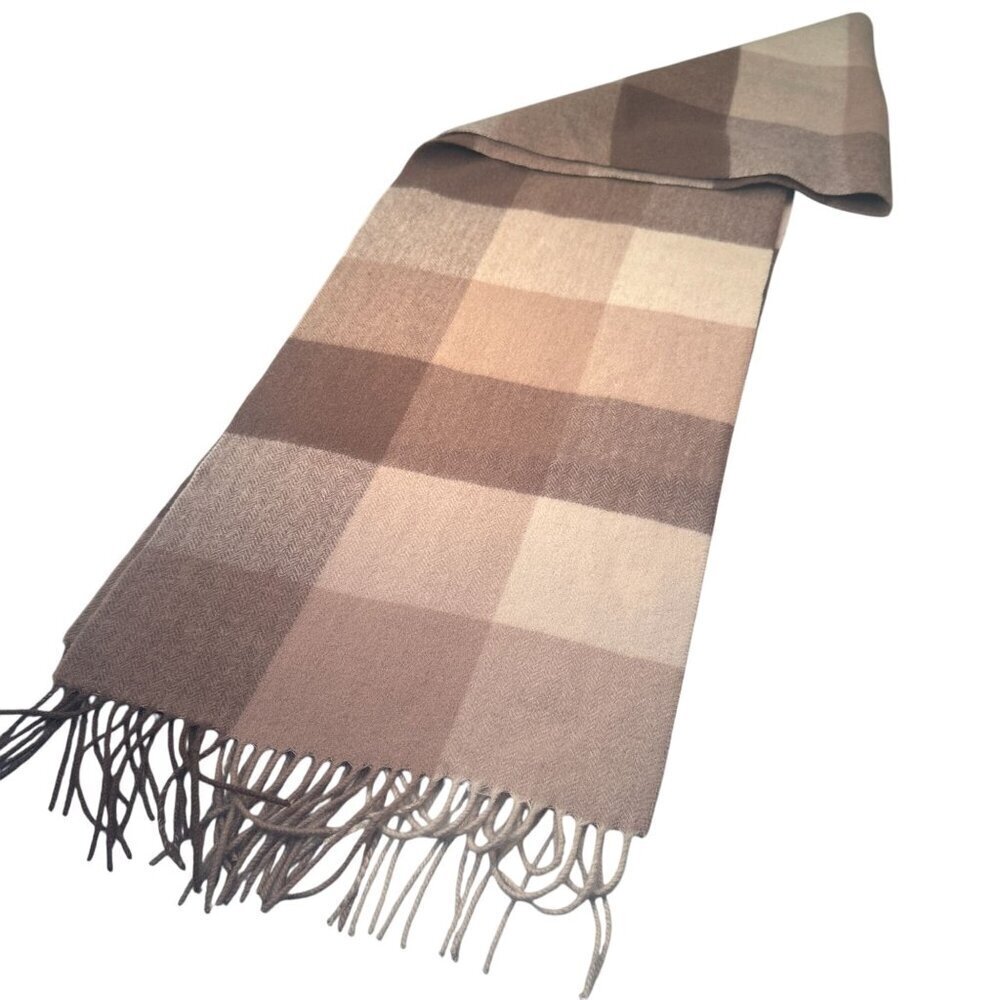 Wamsoft Wool Neck Scarf Fringe Shawl Wrap Plaid